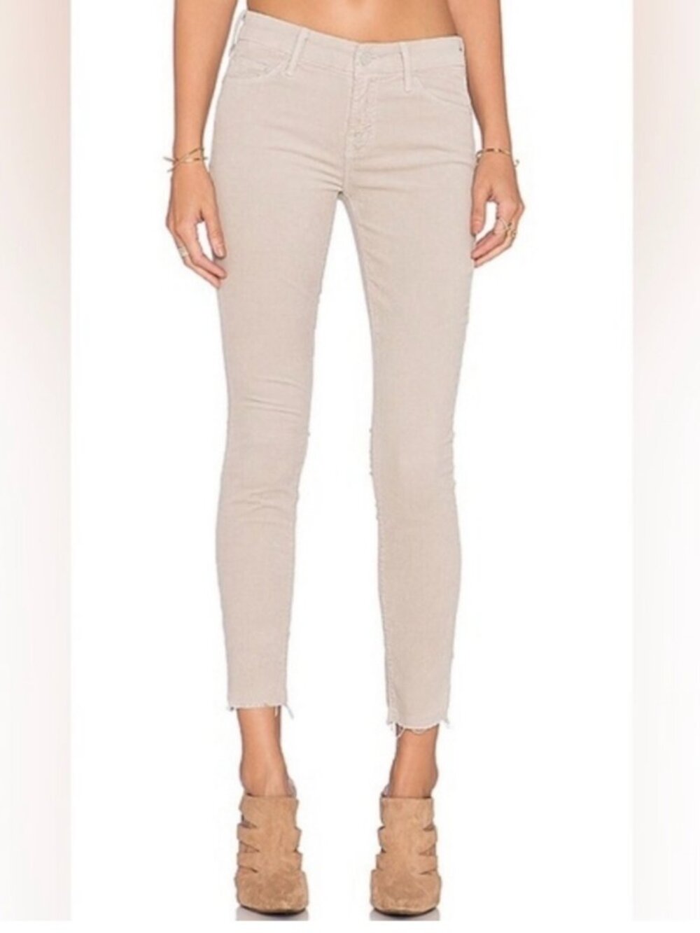 MOTHER Looker Ankle Fray Hopscotch Corduroy Pants